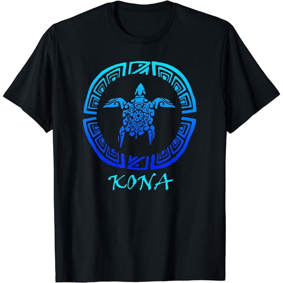 Kona, Hawaii Vintage Retro Tribal Turtle Vacation T-Shirt