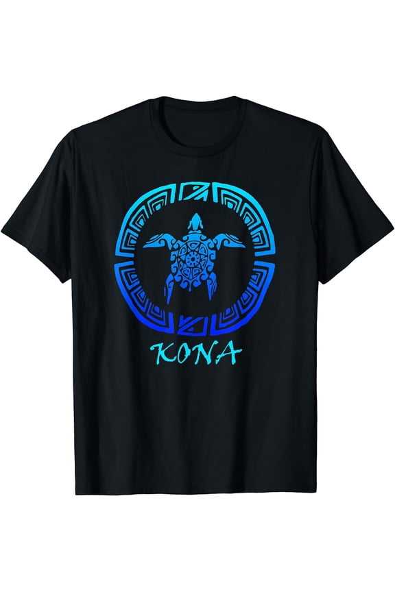 Kona, Hawaii Vintage Retro Tribal Turtle Vacation T-Shirt