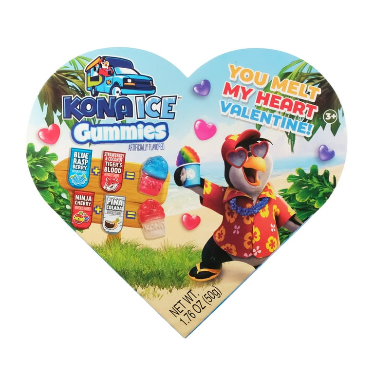 Kona Ice Valentine Gummy Heart Box 1.76oz - Walmart.com