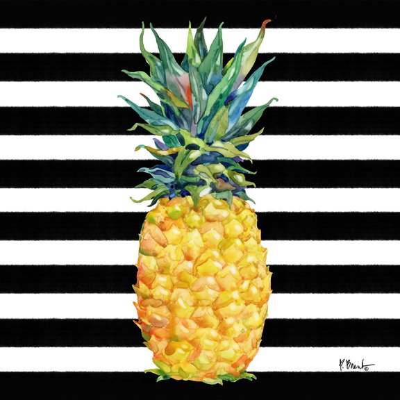 Kona Pineapple IV - Black Stripe Poster Print - Paul Brent (24 x 24)
