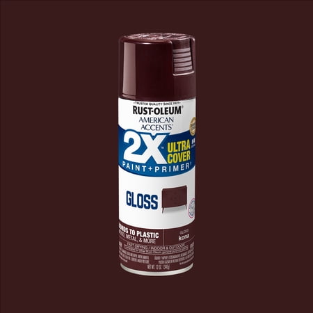 Kona, Rust-Oleum American Accents 2X Ultra Cover Gloss Spray Paint-327872, 12 oz