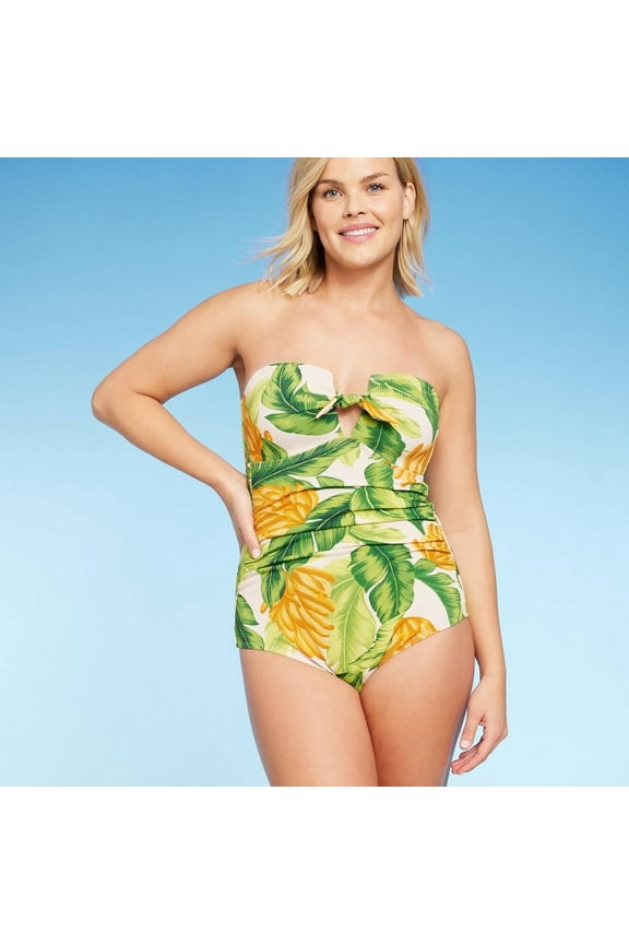 Women's Bandeau One Piece Swimsuit Full Coverage Swimwear