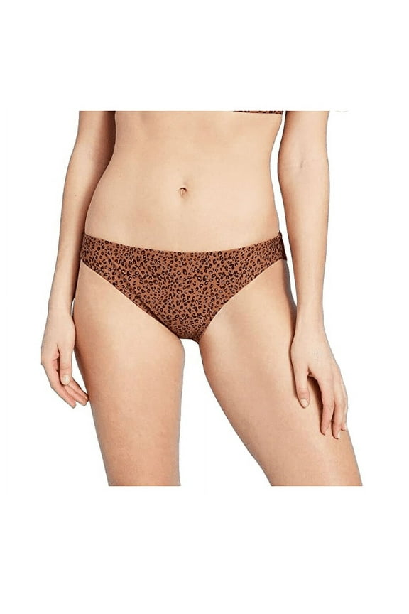 Women's High Coverage Leopard Hipster Bikini Bottom Brown XL, $18 NWT