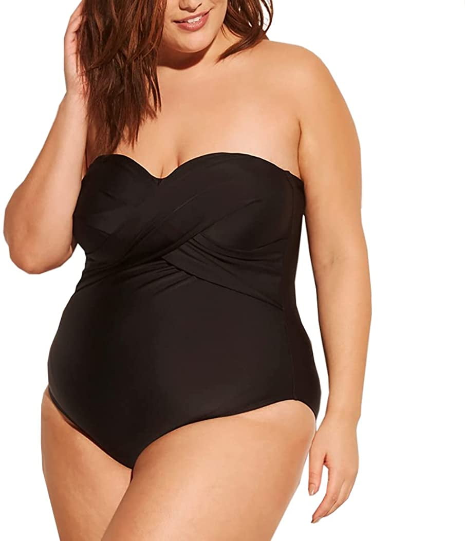plus size bandeau swimsuit