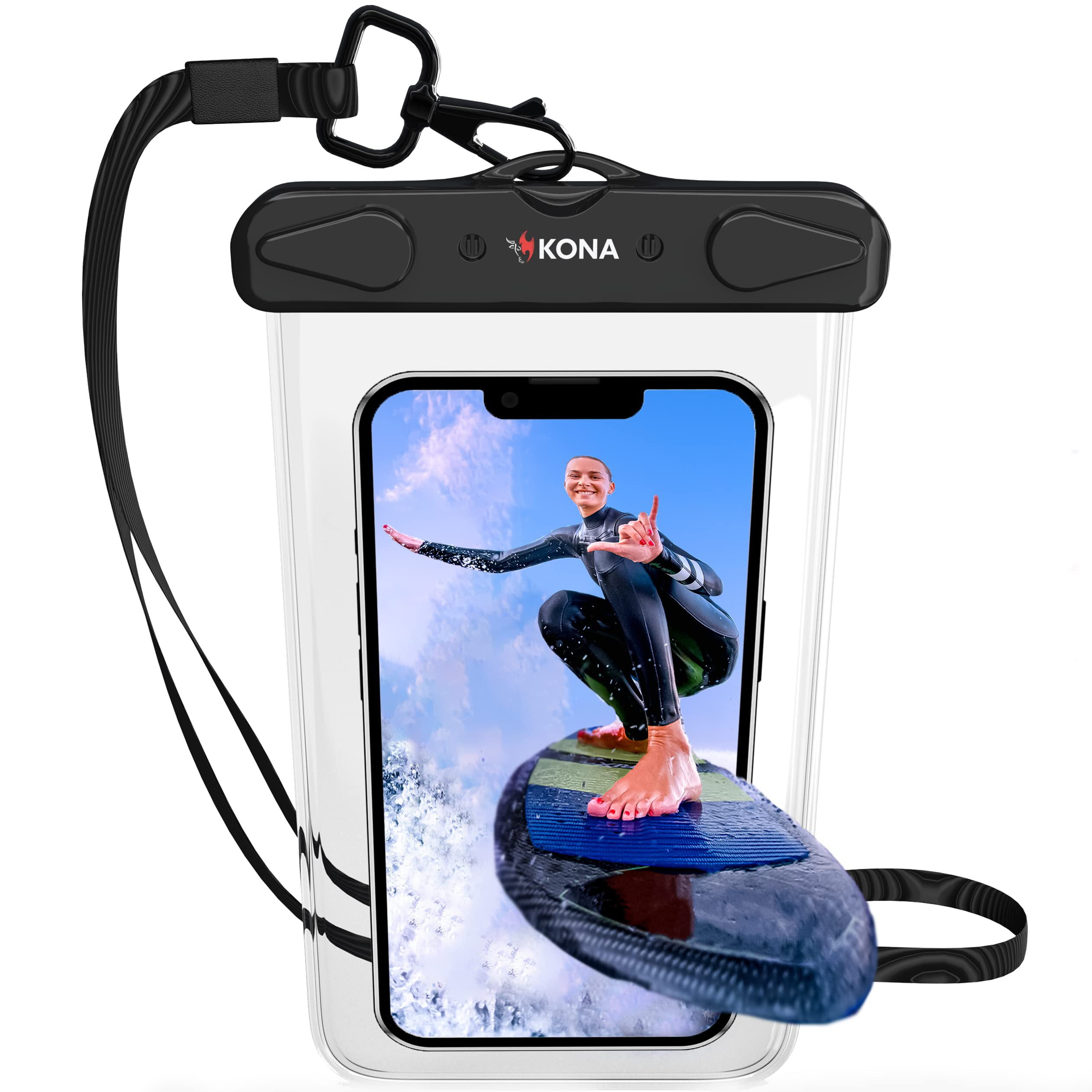 Kona Clear Waterproof Floating Phone Pouch with Card Holder