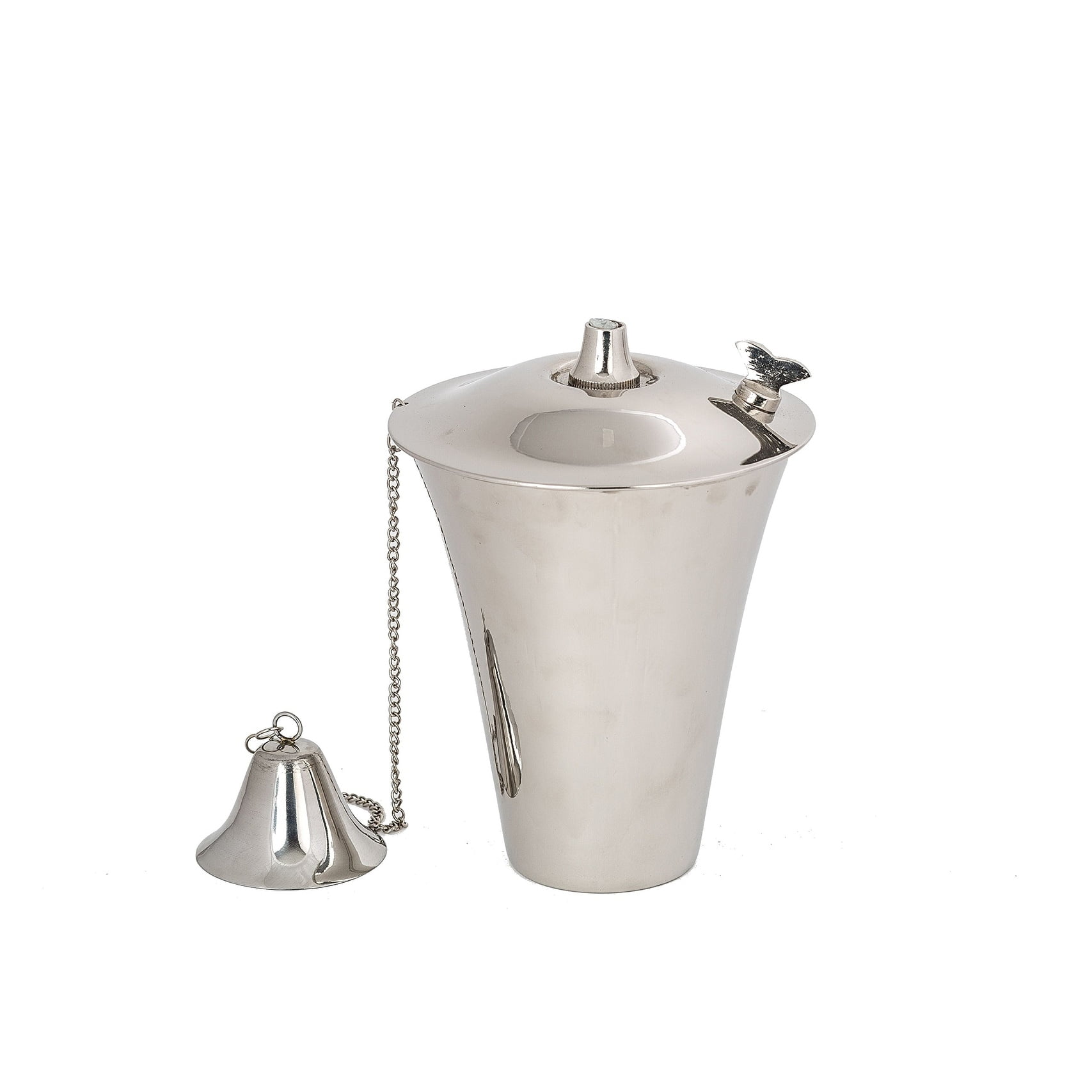 Smooth Nickel Kona Style Tabletop Tiki Torch