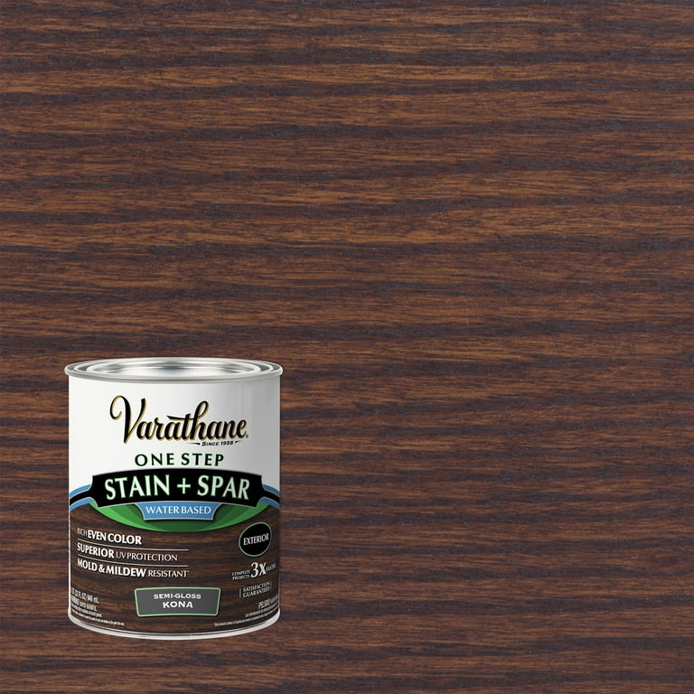 2 Pack, Kona, Varathane One Step Wood Stain + Spar Water-Based