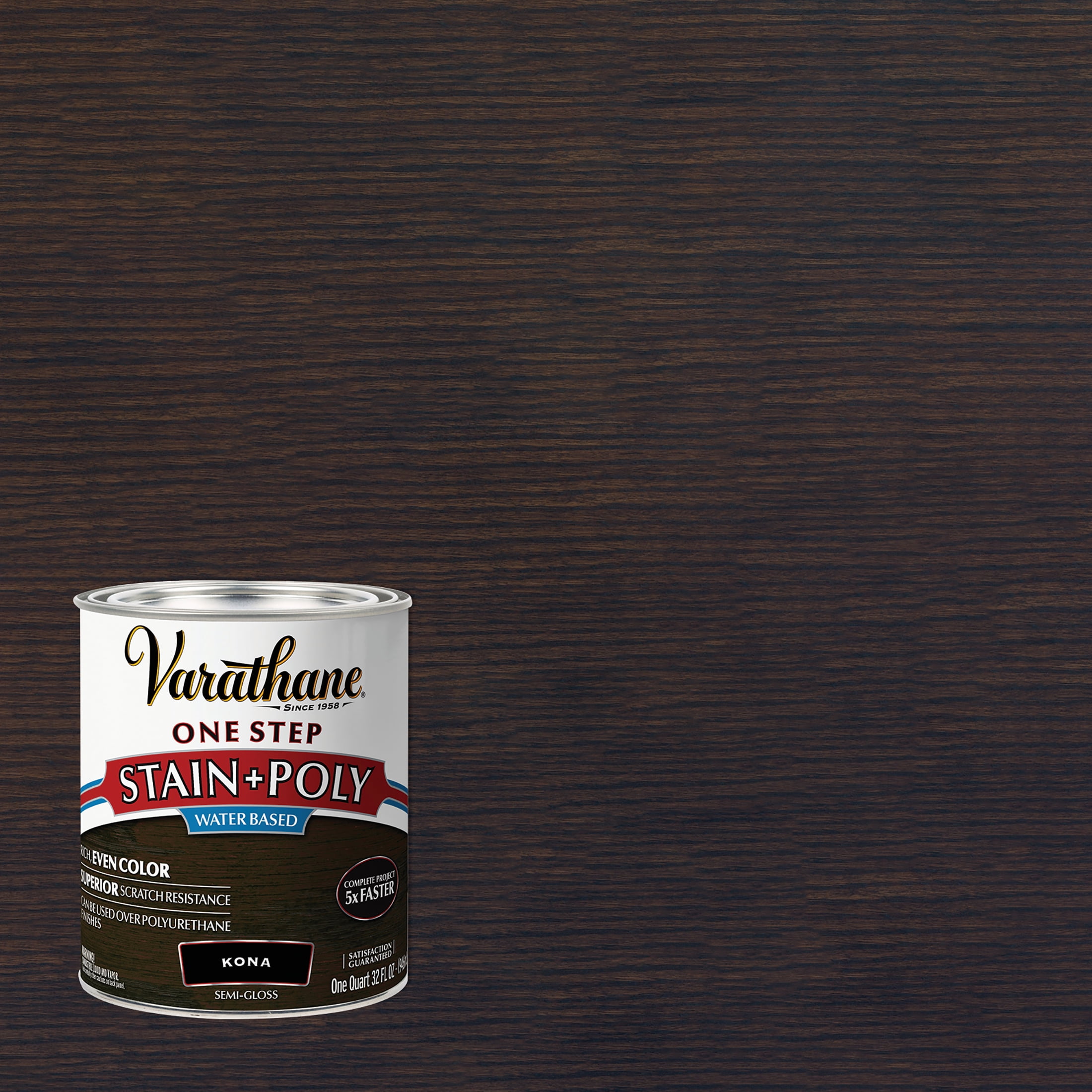 2 Pack, Kona, Varathane Stain + Polyurethane, Semi-Gloss -333655, Quart ...