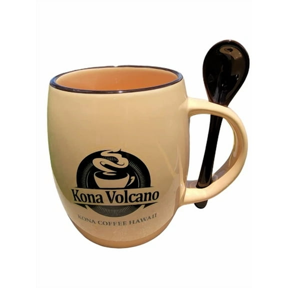 Kona Volcano Coffee Mug Ceramic W/Spoon 450Mil/15.2Oz