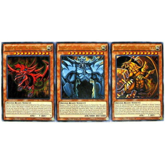 Konami YuGiOh Legendary Decks II Ultra Rare Yugis God Card Set LDK2-ENS01, LDK2-ENS02 & LDK2-ENS03