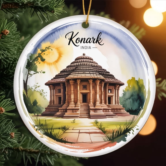Konark Sun Temple – Konark, India, Travel Ornament – Ceramic Ornament for Christmas Tree Decoration, Souvenir Gift for Travelers, Couples, Friends, Valentine Gifts 222OR18