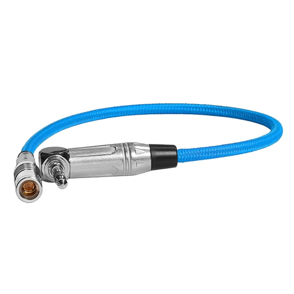 Kondor Blue 10" DIN 1.0/2.3 to 3.5mm Timecode Cable for Canon R5 C and Tentacle Sync Box, Kondor Blue