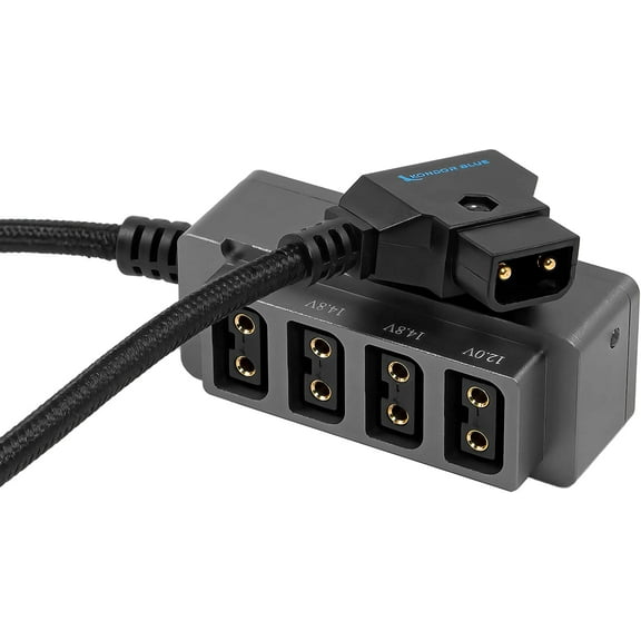 Kondor Blue 12V Metal D-Tap Hub 4 Way Port Power Tap Spliltter (1/4-20 Thread)