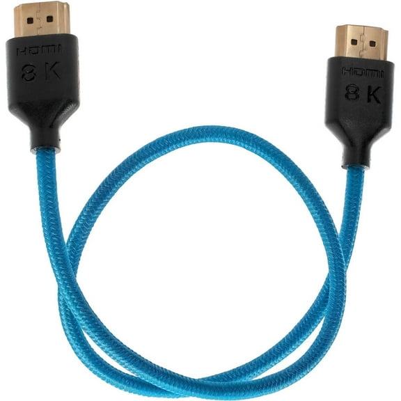 Kondor Blue 17" 8K HDMI 2.1 Nylon Braided Cable for On-Camera Monitor, Blue
