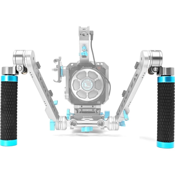 Kondor Blue Quick Release Rosette Hand Grip Set with Dual Rod Clamp, Space Gray