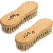 Konex Fiber Economy Utility Cleaning Brush. Heavy Duty Scrub Brush with Wood Handle. Peanut 2 Pack