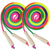 Konexial 16 FT Long Jump Rope2 PACK, Double Dutch Jump Ropes, Soft Beaded Skipping for Kids Adults, Plastic Segmented Long Enough for 4-5 Jumpers