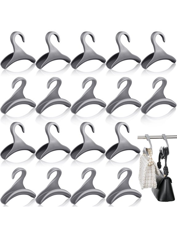 18 Pcs Purse Hanger Hook Acrylic Bag Rack Holder for Bag Hanger Handbag Tote Hook Closet Organizer Storage Over The Closet Rod Backpacks Satchels Crossovers Tote (White)