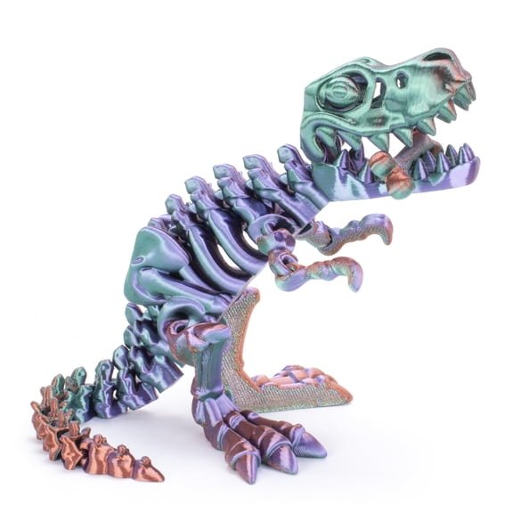 Konexial 3D Printed Dragon Green-Purple, Articulated Dinosaur Fidget Toys | Stress Relief Sensory Toy for Adults, Desk Decor, Collectible Gift for Dinosaur Lovers
