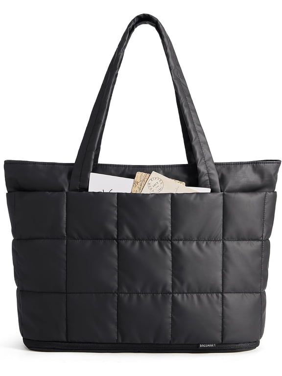 Expandable Tote Bag for Women, Puffer Work Tote Travel Bag