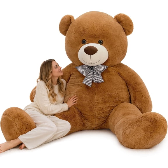 Konexial Giant Teddy Bear 7 Feet, Jumbo Plush Stuffed Animal, Dark Brown | A playful statement piece for birthdays, parties, celebrations and photo setups that instantly draws attention