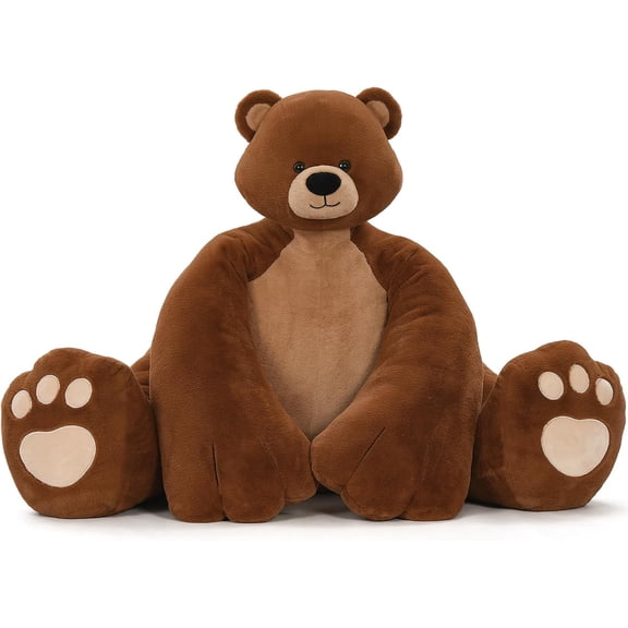 Konexial Giant Teddy Bear Stuffed Animal,Unique Little Head and Big Muscle Body Teddy Bear Plush Toy, 43.3" Sitting Height Huggable Teddy Bear Gift for Muscle Bear Lover, Party Favor,Long Distance