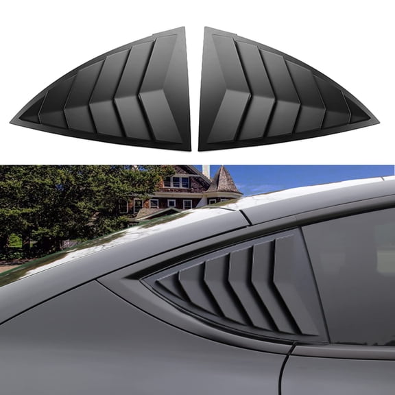 Konexial for Model Y Side Window Louver Cover Sport Style-LT | for Tesla Model Y 2021 2022 2023 2024 2025 2026 Accessories (Glossy Carbon Fiber Pattern)