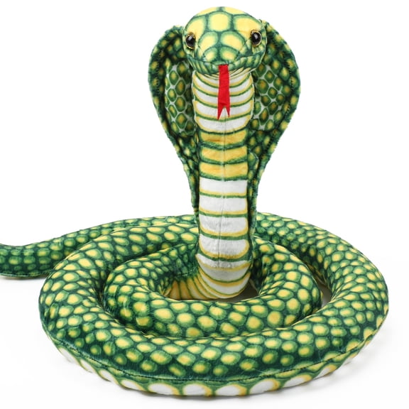 Konexial Realistic Snake Stuffed Animal Plush: 67-inch Large Lifelike Snake Plush Toy Long Giant Stuffed Animals Snake Plushie Gifts for Kids Boys Girls, Home and Wild Animals Party Decor (Green)