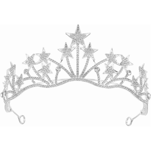 Konexial Star Shaped Rhinestone Crowns Bridal Crowns Tiaras Bridal Headpiece for Wedding Ceremony Party