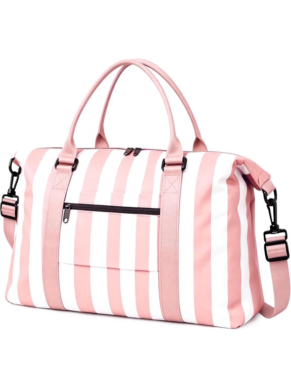 Travel Duffle Bag, Waterproof Weekender Carry On Tote Bags for Women, Sport Gym Bag for Men, Hospital Bag for Labor and Delivery, Overnight Luggage Bag with Trolley Sleeve Coral Pink