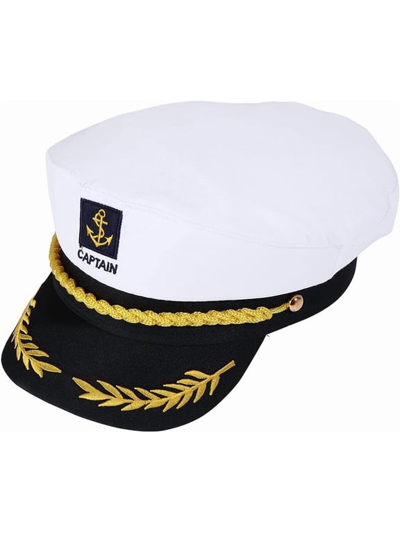 White Captain's Hat Adult Yacht Military Hats Boat Skipper Ship Sailor Captain Costume Hat adjustable Cap Navy Marine