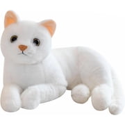 Konexial White Cat Plush - 12" White Cat Stuffed Animal Kitten Toy, Cuddly Stuffed Kitten Plushie with Lifelike Details, Ideal Birthday for Kids and Toddlers