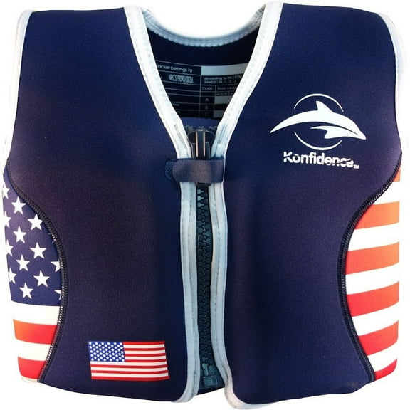 Konfidence The Original Jacket - Children and Youth Swim Jacket (USA Flag 4-5 Years)