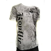 KONFLIC CLOTHING Konflic Cross Sword Crew Neck Cotton Men's Fashion T Shirt - White XX-Large