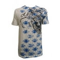 thumbnail image 1 of Konflic Men's Castle Skull Dagger MMA T Shirt, White Blue Small, 1 of 2