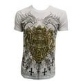 thumbnail image 1 of Konflic Men's Golden Mirror Shield MMA T Shirt, White Medium, 1 of 2
