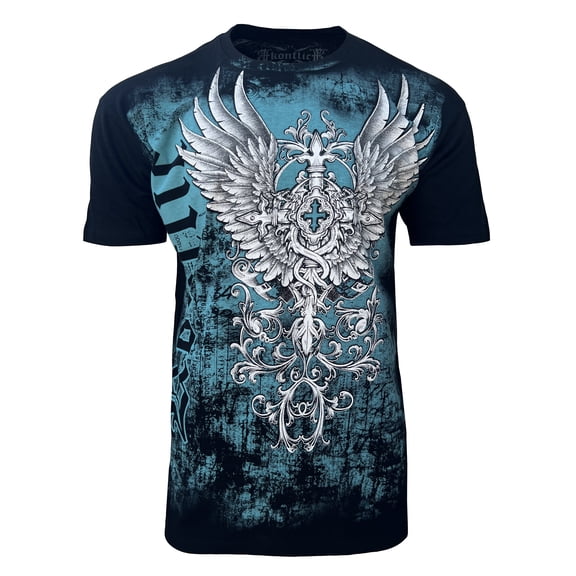 Konflic Vintage Giant Cross with Wings Graphic Men's t-shirt
