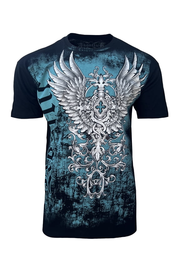 Konflic Vintage Giant Cross with Wings Graphic Men's t-shirt