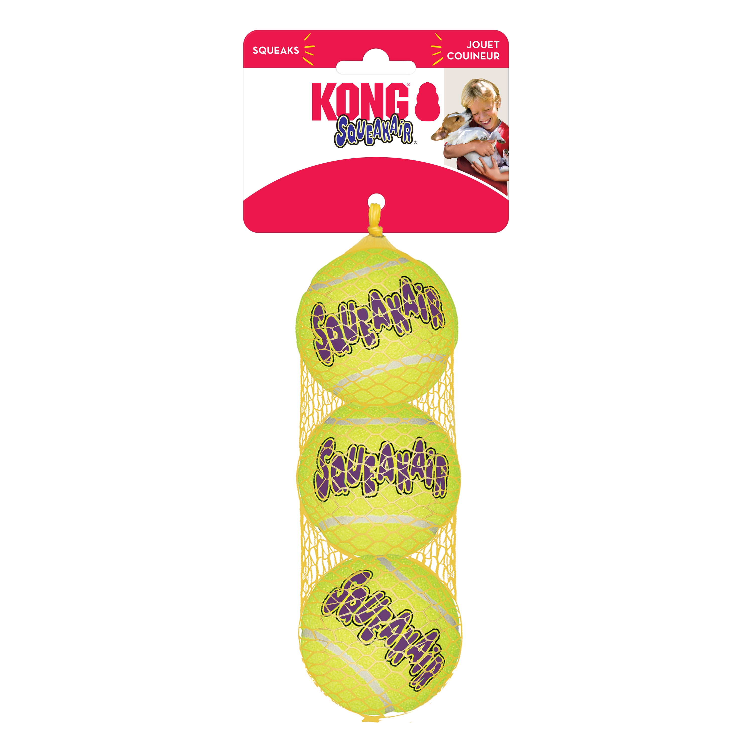 KONG® SqueakAir Tennis Balls Fetch Dog Toy with Squeaker, Medium, 3 Count
