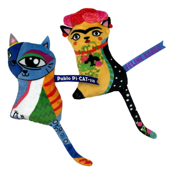 KONG® Artz Kahlo and Picasso Cat Toy, with Premium North American Catnip, 2 pack