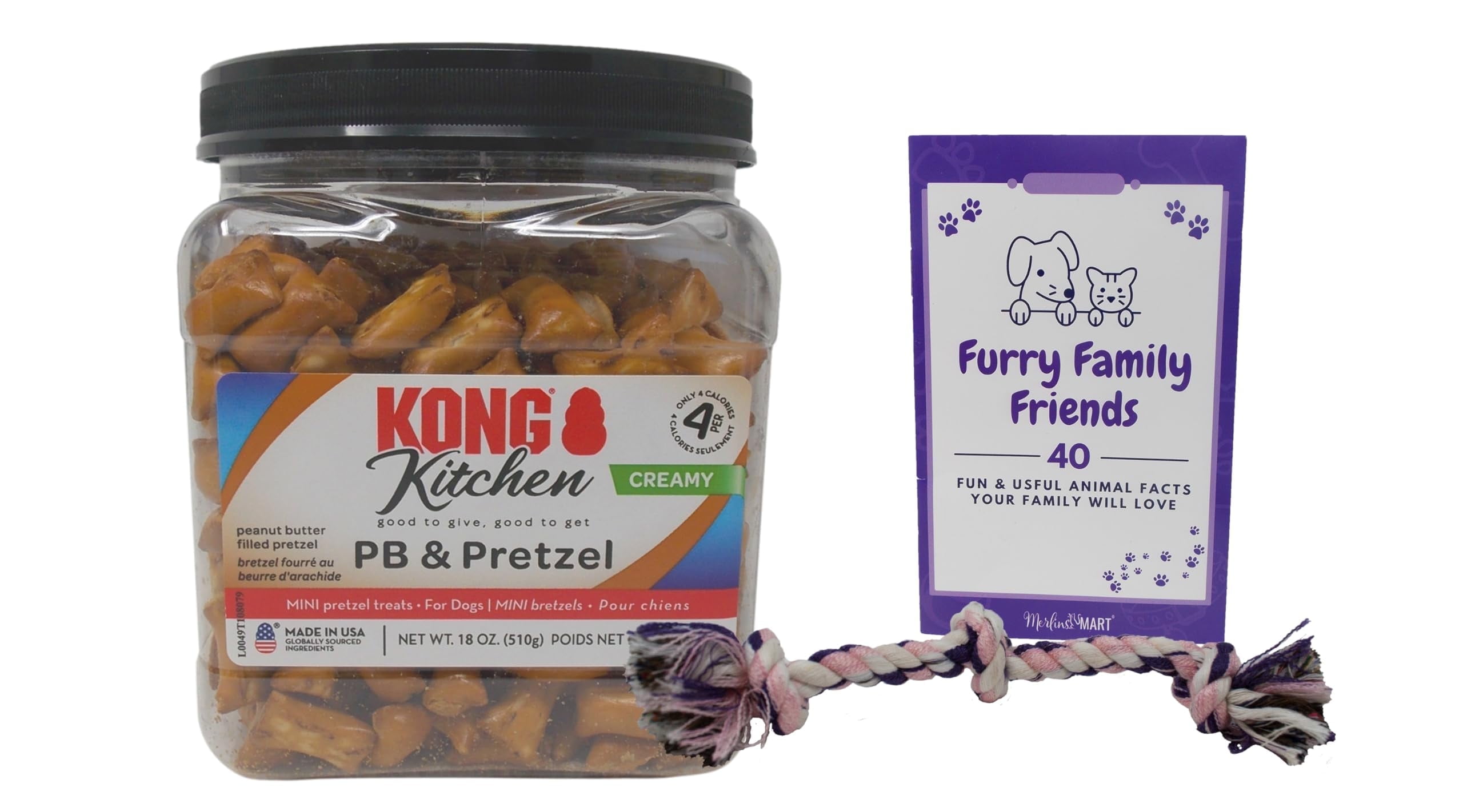 Kong Creamy PB Pretzel Dog Treats Peanut Butter Filled Mini
