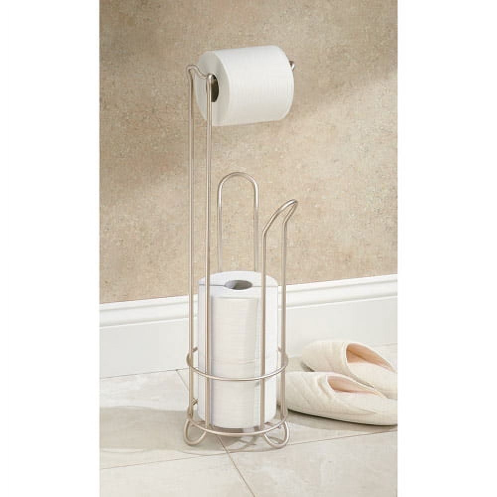 iDesign Classico Toilet Paper Roll Holder with Stand, Satin