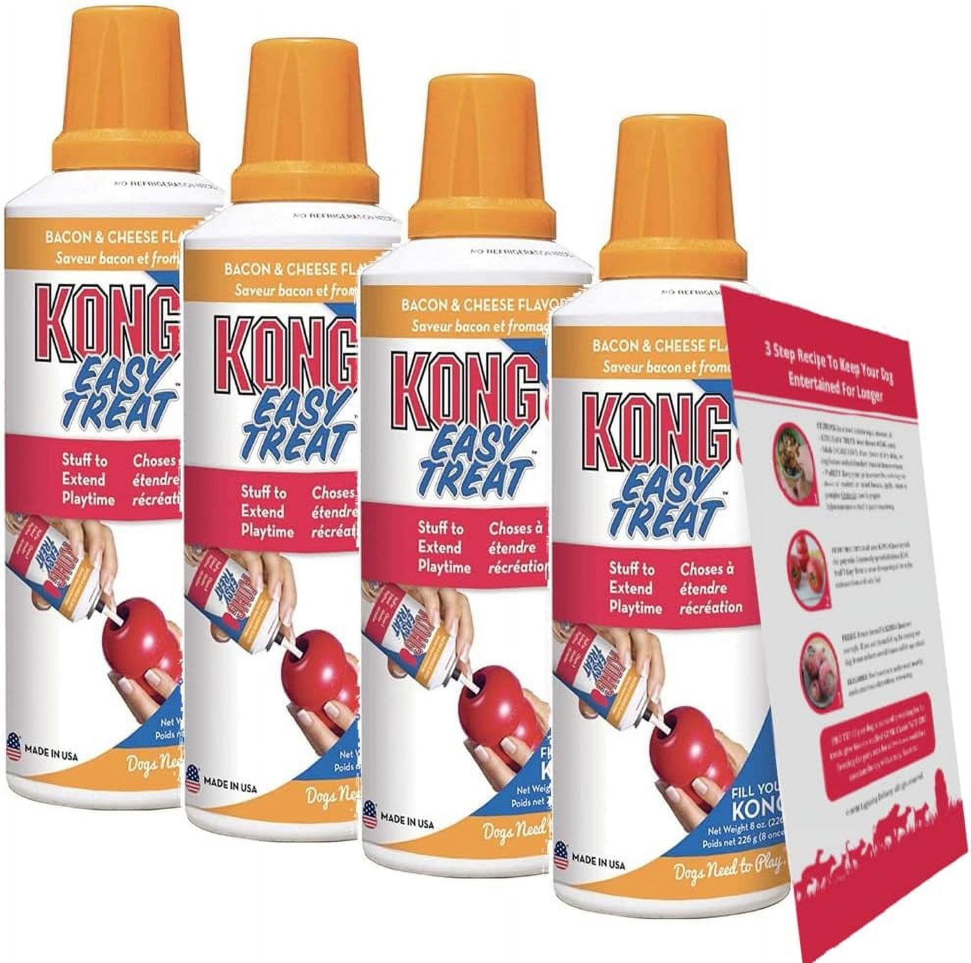 Kong Easy Treat Filler - Training Treats For Dogs, 8 Oz (Pack Of 4 - Peanut  Butter) With Recipe Card 