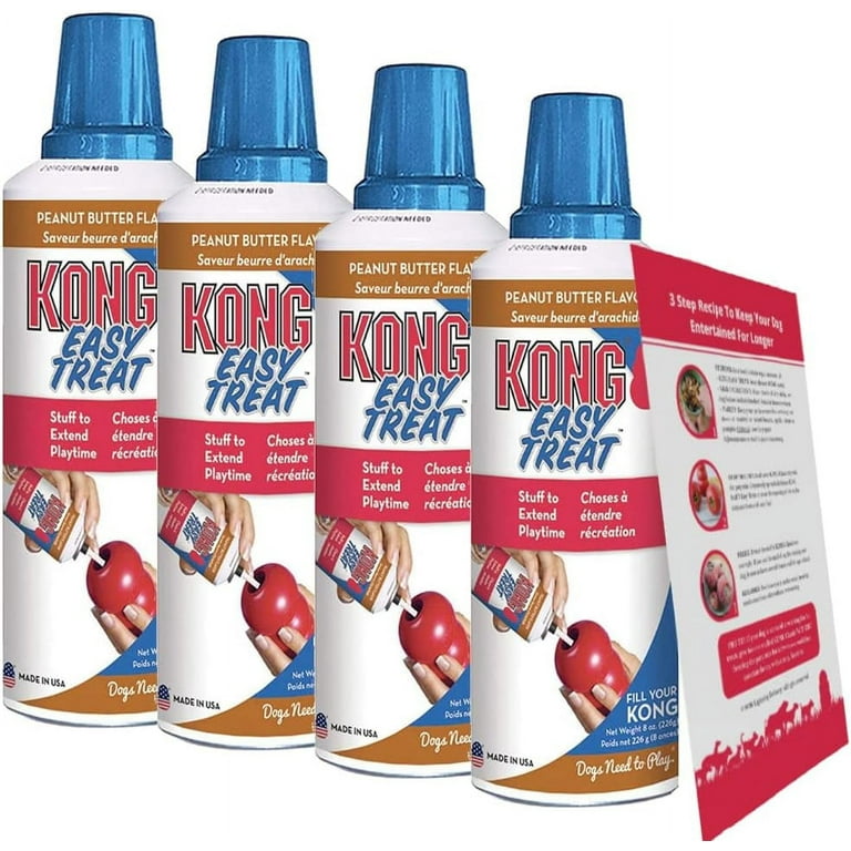 Kong Easy Treat Filler - Training Treats For Dogs, 8 Oz (Pack Of 4 - Peanut  Butter) With Recipe Card 