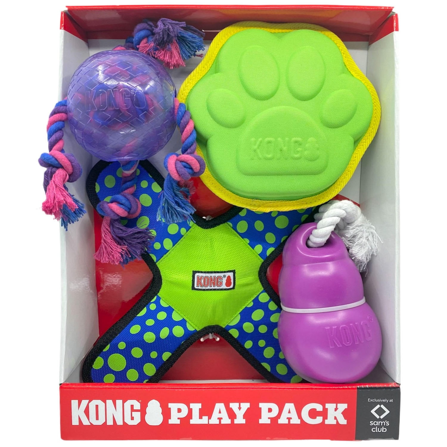 Kong Play Pack Dog Toys, Variety (4 Count) 