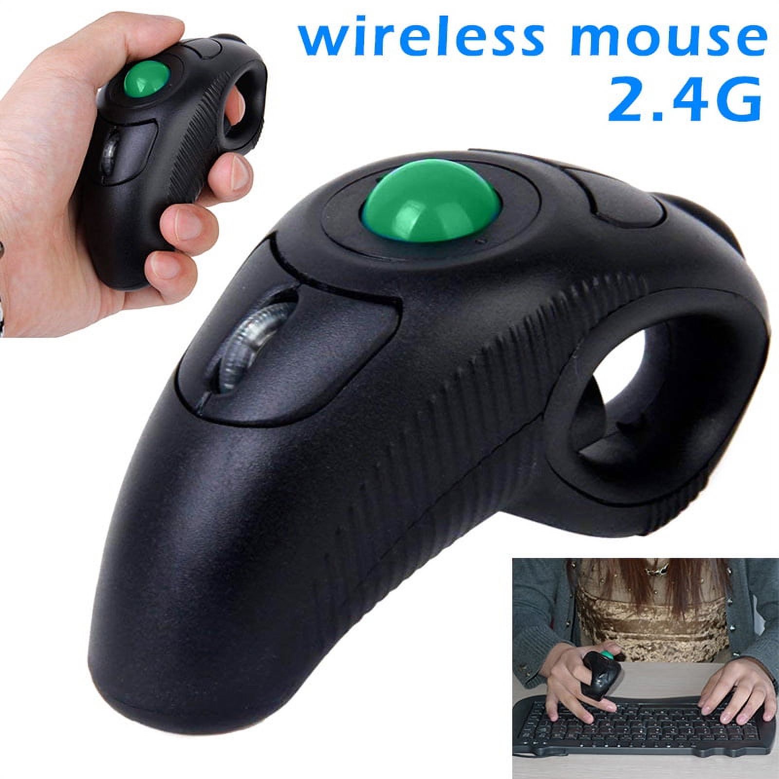 KongLyle USB 2.4GHZ Wireless Finger HandHeld Trackball Mouse Mice for PC Laptop