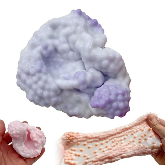 Konghyp 2024 New Vacuum Grape Stress Ball, Colorful Beads Shapeable Stressball Squeeze Toys for Adults, Squeeze Balls Stress Ball Toys with Sound Stress Relief Ball Noisy Ball Squeeze Toys