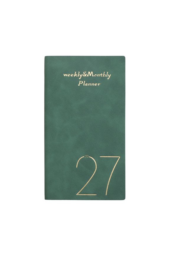 2027 English Daily Planner, 365-Day Portable Notebook, Hardcover Agenda Journal, Compact Personal Organizer, Yearly Task Calendar, Stylish Appointment Book
