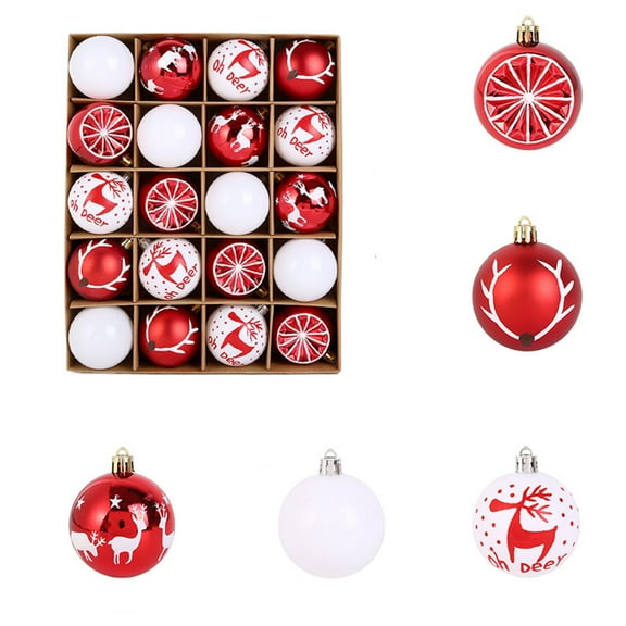 Konghyp 20Pcs Christmas Balls Set, Plastic Electroplated Hanging Ornaments, Holiday Ambiance Decorations, Perfect for Christmas Trees, Weddings and Parties, Durable and Lightweight Christmas Decor