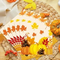 Konghyp 20Pcs Thanksgiving Paper Plates, Festive Fall Pumpkin and Maple Leaves, Disposable Tableware, Eco-Friendly Party Supplies, Perfect for Harvest Celebrations, Autumn Gathering Essentials